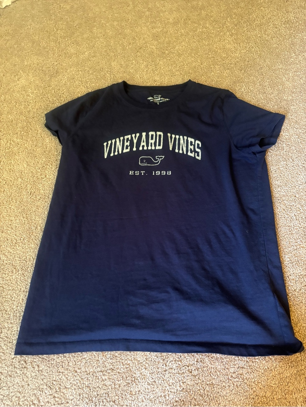 Vineyard Vines Navy Logo Tee womens